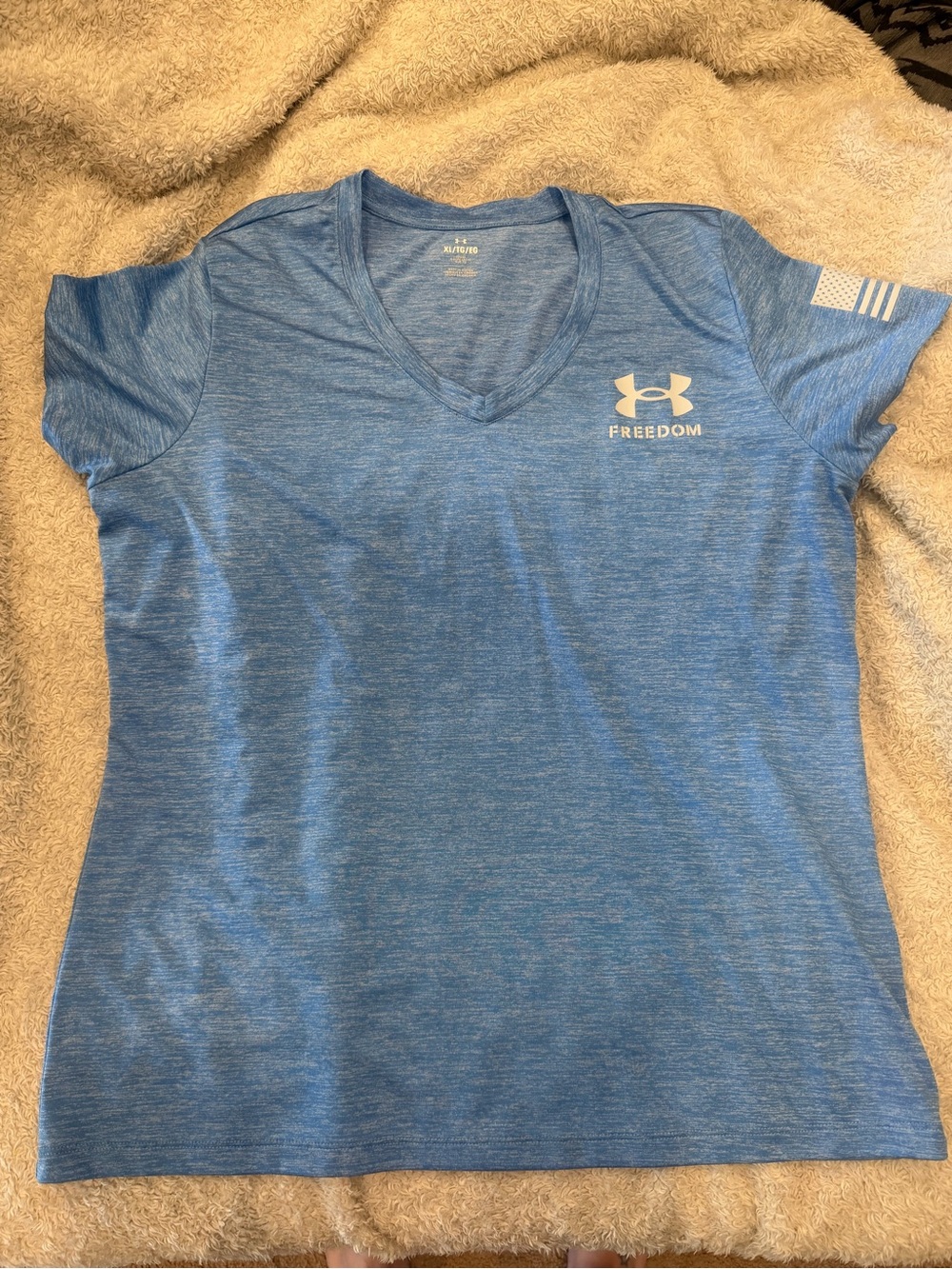 Under Armour Women's Heather Blue V-Neck Freedom Tee
